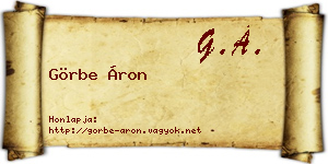 Görbe Áron névjegykártya