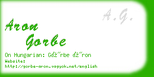 aron gorbe business card